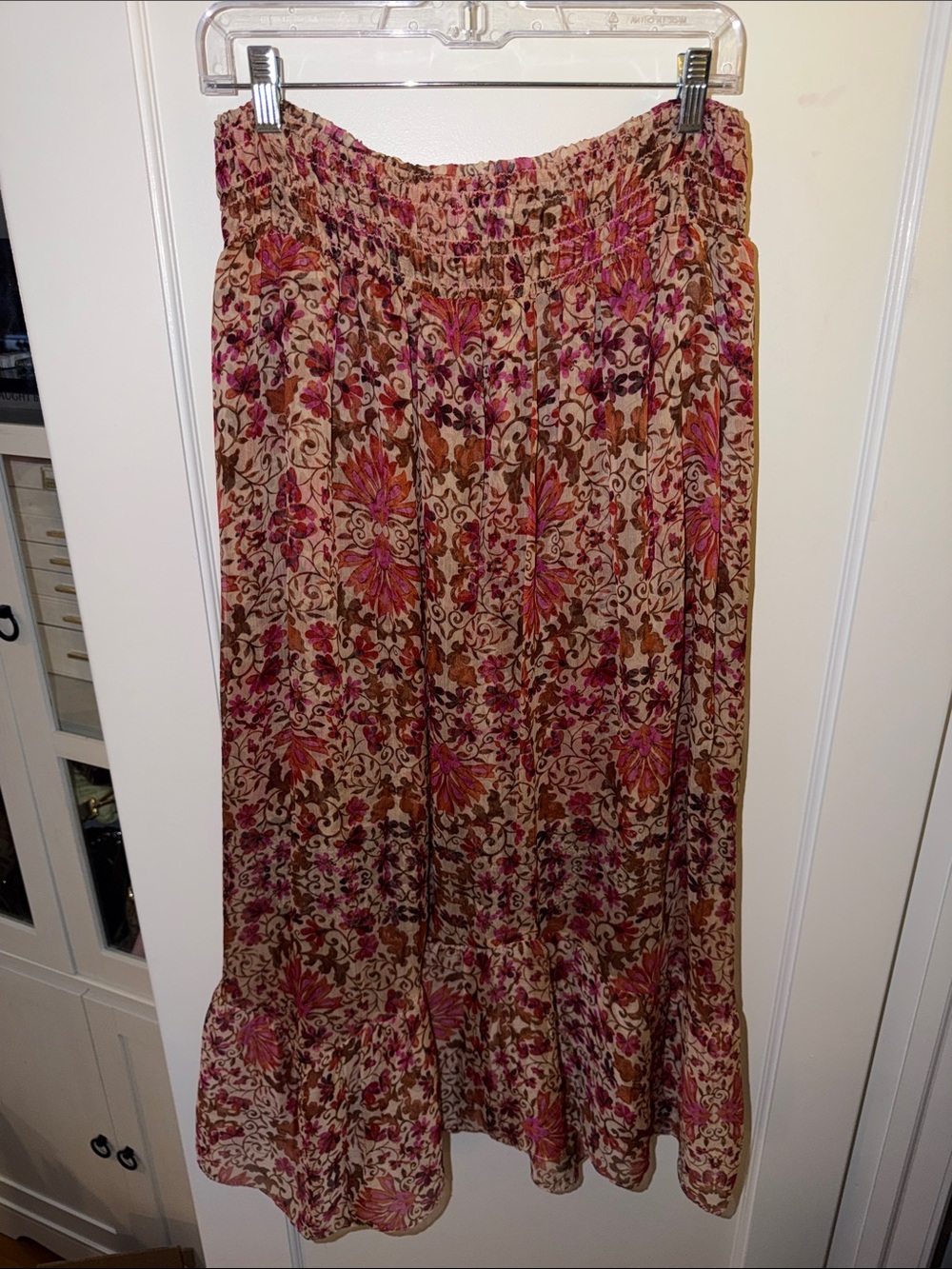 Misa Los Angeles Floral Smocked Waist Maxi Skirt XL